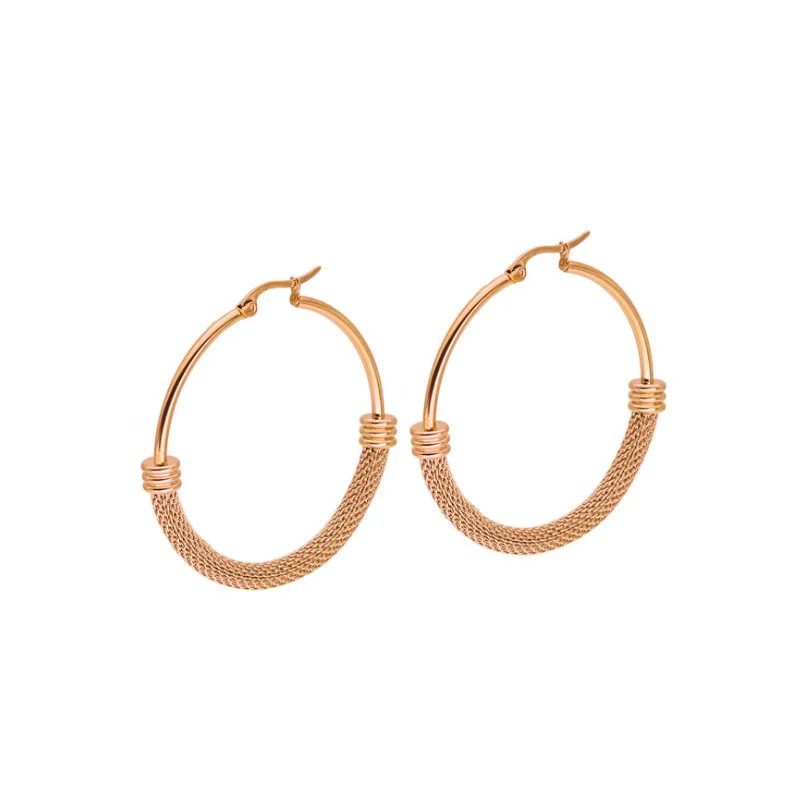 FairLadyHood  Simple Fashion Round Exaggerated Large Earrings Factory Direct Sales Hot Stainless Steel 316L Hoop Earrings