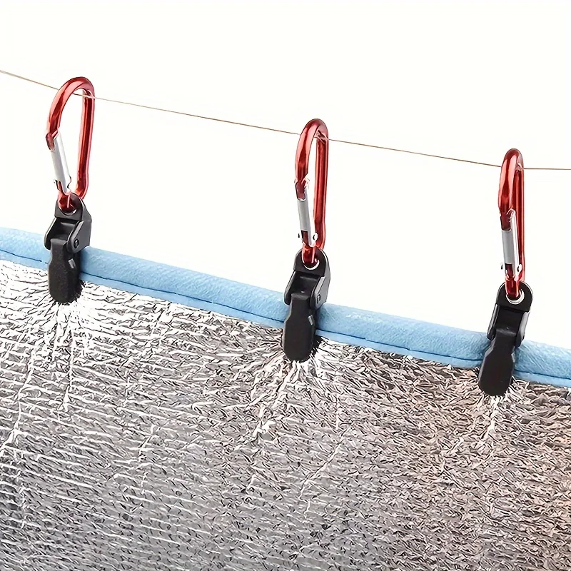 Hochbelastbare Planenklammern - Windfeste Klemme mit Karabiner, Einfach zu Bedienendes Markisenklammer-Set für Outdoor-Camping
