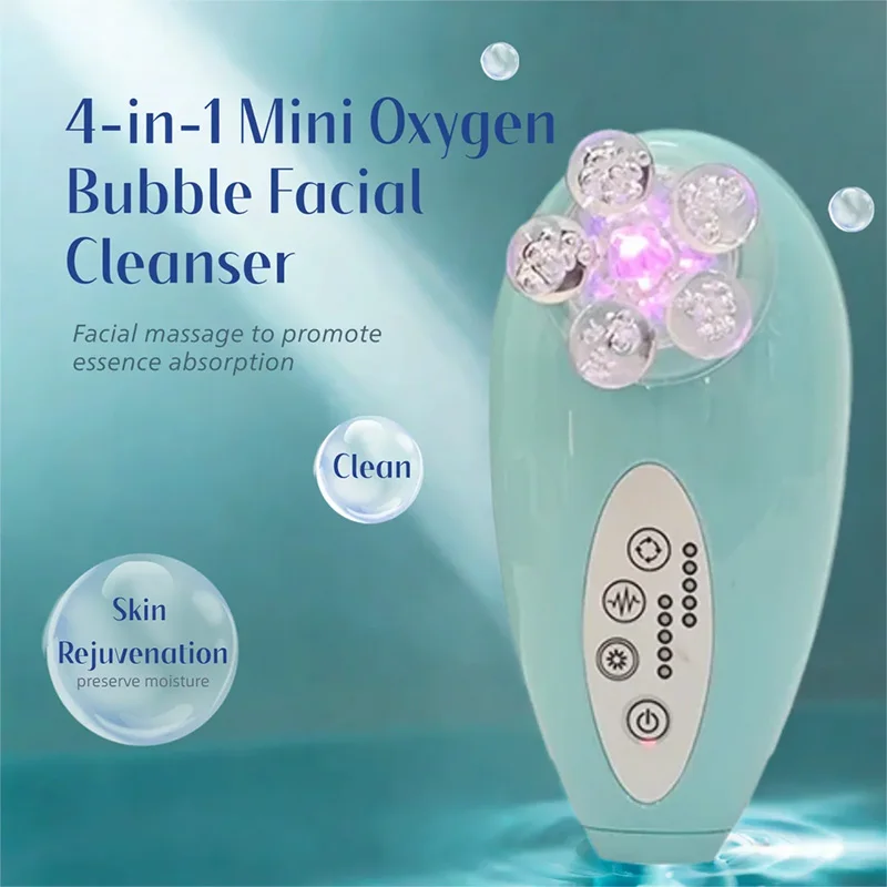 Mini penna elettrica a bolle di ossigeno a 2 modalità 4 in 1 strumento di bellezza multifunzionale spazzola rotante per la pulizia rimozione profonda dei punti neri
