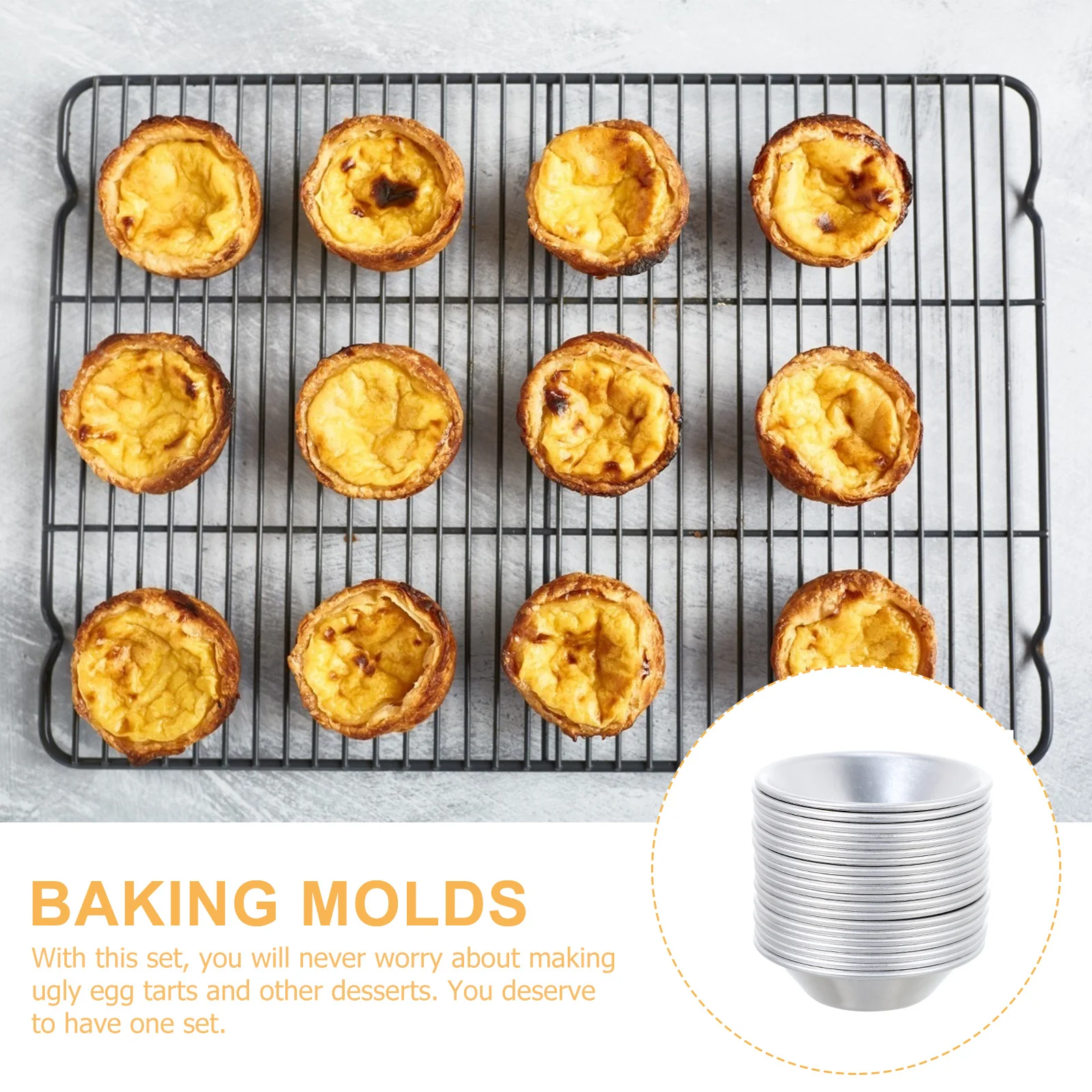 20 piezas moldes para tarta de huevo, moldes antiadherentes de Metal para tartaletas para tarta, magdalenas, queso, pastel, postre, hornear, hogar, Hotel, panadería