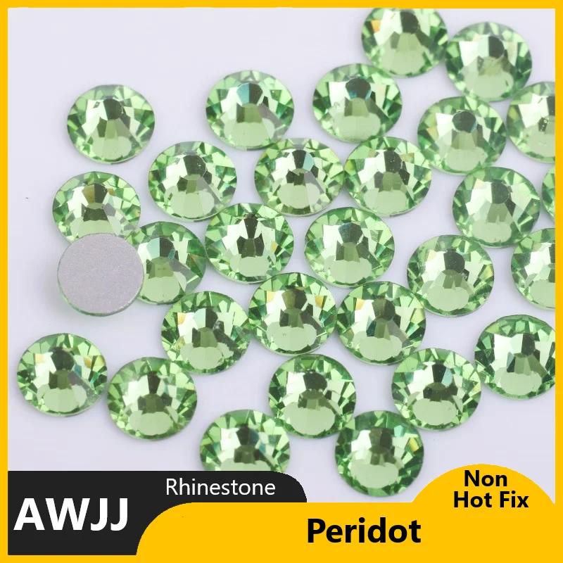 Green Series SS3-30 Non Hot Fix Rhinestones flat back crystal strass glitter stone for DIY manicure 3D nail art fabric garment