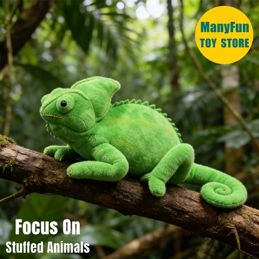 

Плюшевая игрушка-хамелеон высокой точности, реалистичная плюшевая игрушка-анол, имитация животного, кукла-игрушка, подарки