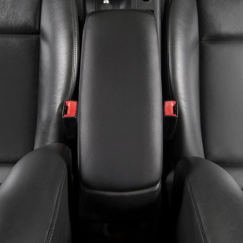 غطاء غطاء وحدة التحكم في الصندوق المركزي لمسند الذراع من الجلد مناسب لأودي A4 B7 2004-2007 (أسود) JAS #1