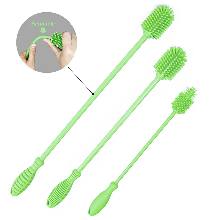 

38CM Silicone baby bottle Brush Multifunctional Long Handle Cleaning Rotary Long Handle Scrubbing Baby Milk Bottle Brush Cleaner