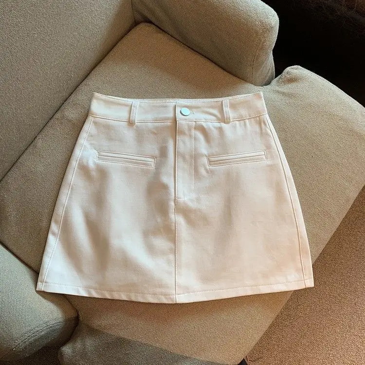Fashion High Waist A Line Skirt Women Summer Solid Color Mini Skirts Shorts Woman Korean Street Slim Fit Streetwear Faldas New