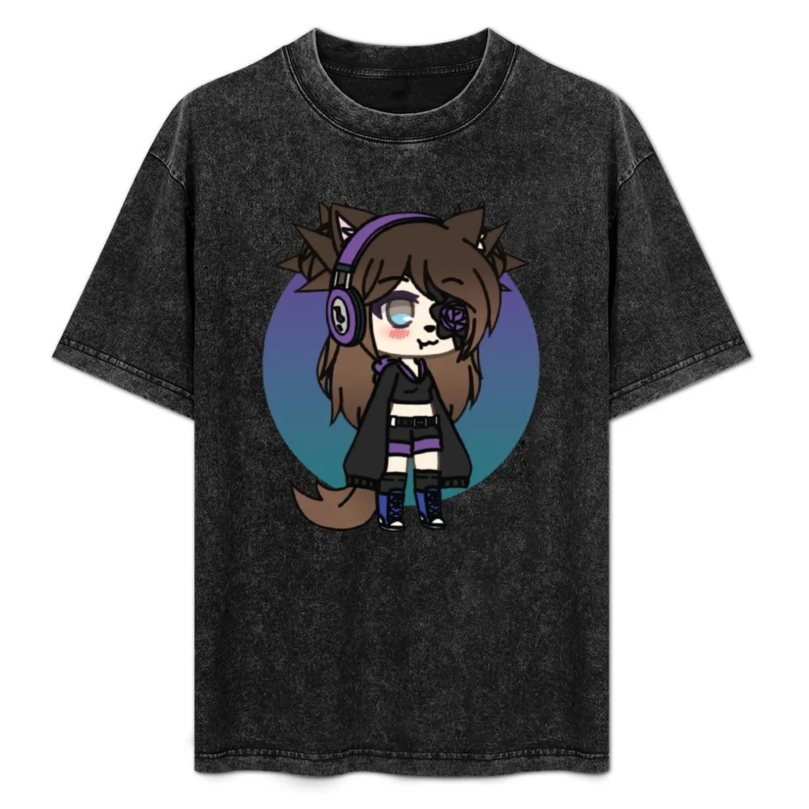 

Gacha Life Series - Karin the strange goth girl with the eye patch T-Shirt cotton tshirt 100% t shirts cotton 100% T-Shirt