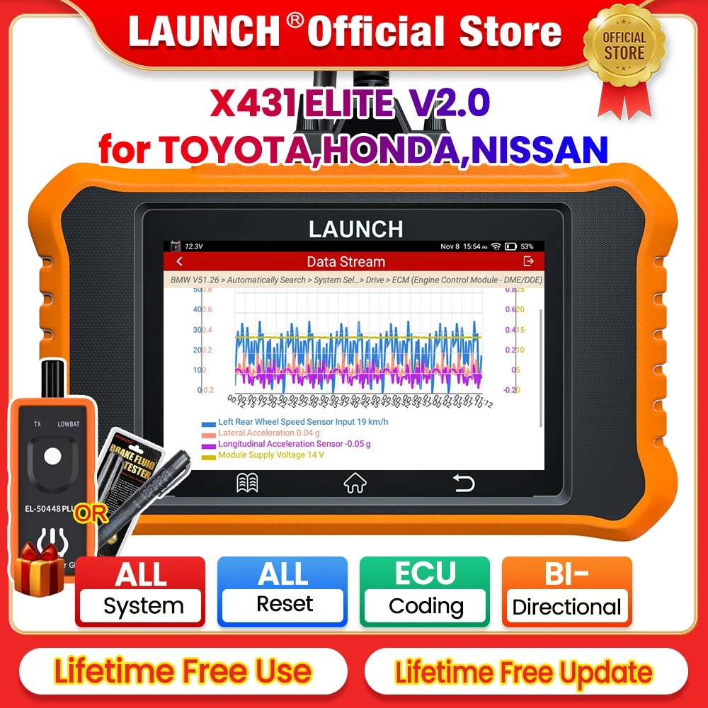 【Для Toyota, Honda, Nissan】LAUNCH X431 ELITE V2.0 Автомобильный сканер OBD2 Двунаправленные диагностические инструменты Кодирование ЭБУ Бесплатное обновление 【Для Toyota, Honda, Nissan】LAUNCH X431 ELITE V2.0 Автомобильный сканер OBD2 Двунаправленные диагностические инструменты Кодирование ЭБУ Бесплатное обновление