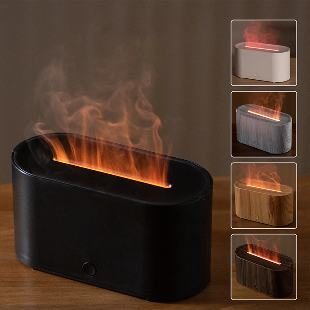 Flame Humidifier 130ml 3D Flame Aroma Diffuser For Bedroom 5V-2A 5W Aroma Diffuser Host Type-c Power Cord Humidification