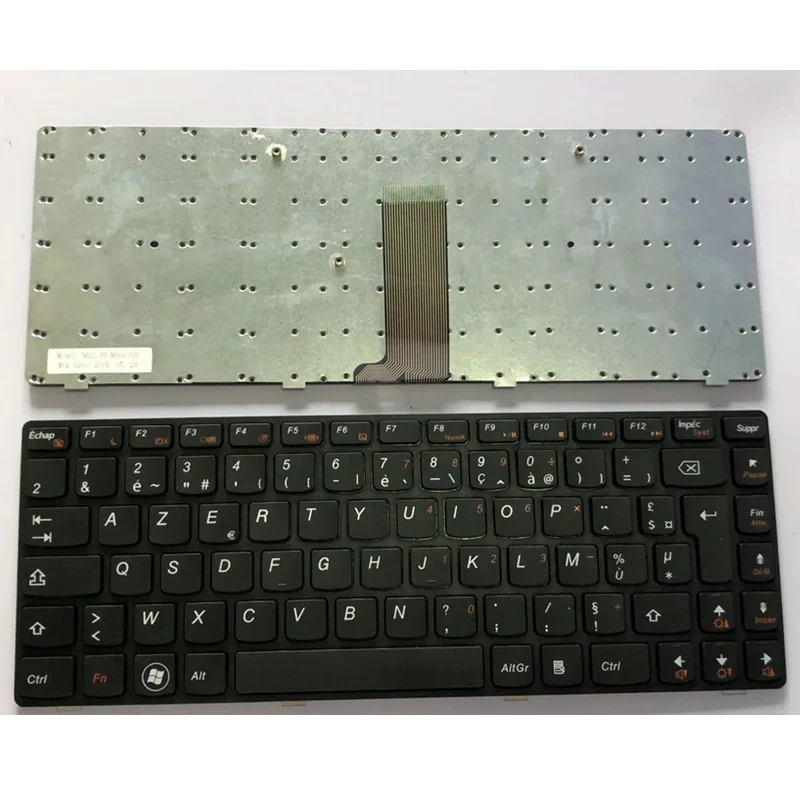 AZERTY-AZERTY FR Teclado Francês, Preto, Laptop, G480, G480A, G485, G485A, Z380, Z480, Z485, G490AT, G490, B480, B480, B485, G405