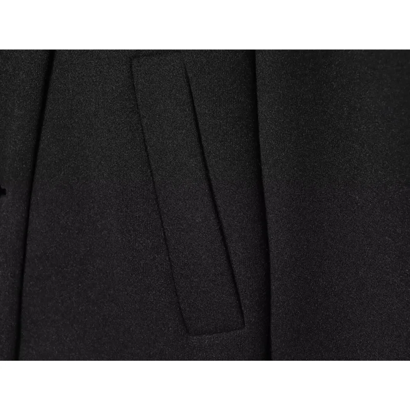 ربيع الخريف المرأة عالية الياقة سترة زر على الموضة كم طويل جيب أنثى شيك ملابس خارجية سيدة بلايز