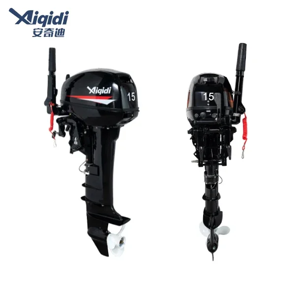 AIQIDI 2 السكتة الدماغية 15hp محرك القارب حقن الوقود محرك تبريد المياه التحكم في المحراث الخارجي