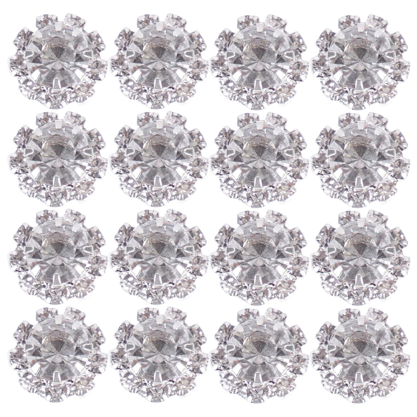

40Pcs Clear Crystal Rhinestone Buttons Flower Design Sew on for Coats Clothing DIY Sewing Craft Accessories