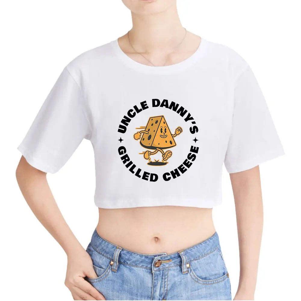 Shane Gillis Grilled Cheese Uncle Danny Vintage 90s Crop Top Exposed Navel T-Shirt Oversize ONeck Tops Women Funny shirt Fashion