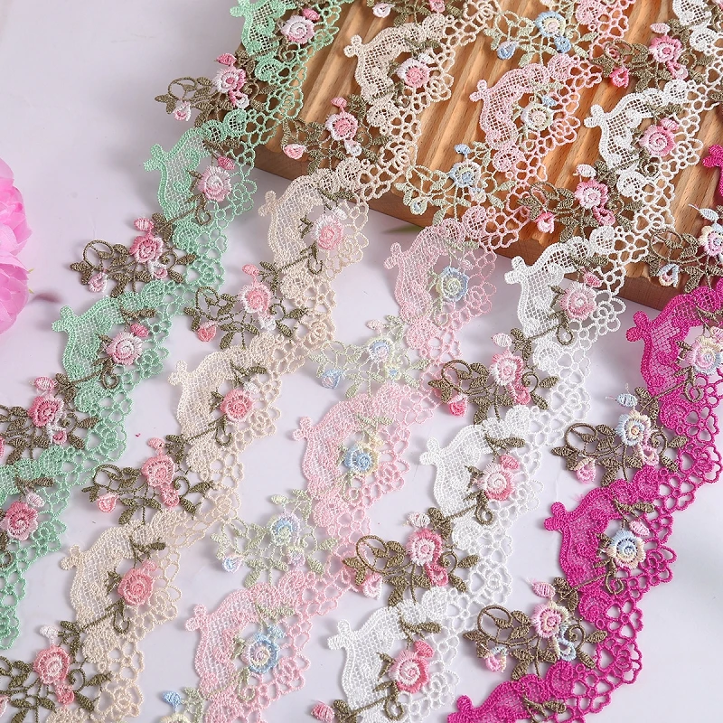 

30Yds Exquisite Polyester Floral Embroidered Lace Trim Ribbon Handmade DIY Fabric Sewing Craft For Costume Hat Decoration