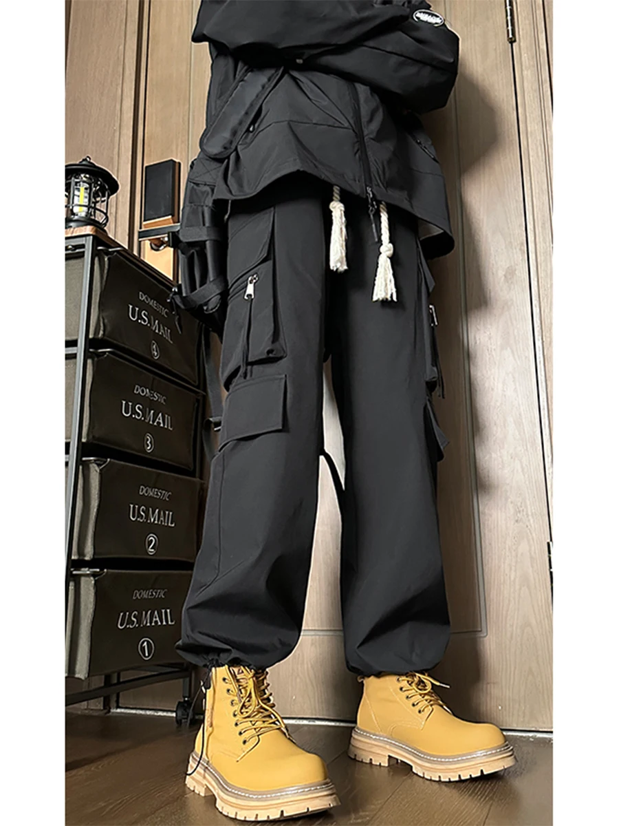 

American Sle Loose Fit Work Pants Men's Autumn Winter Cargo Trousers with Boots Straight Leg Faionable Urban Sle