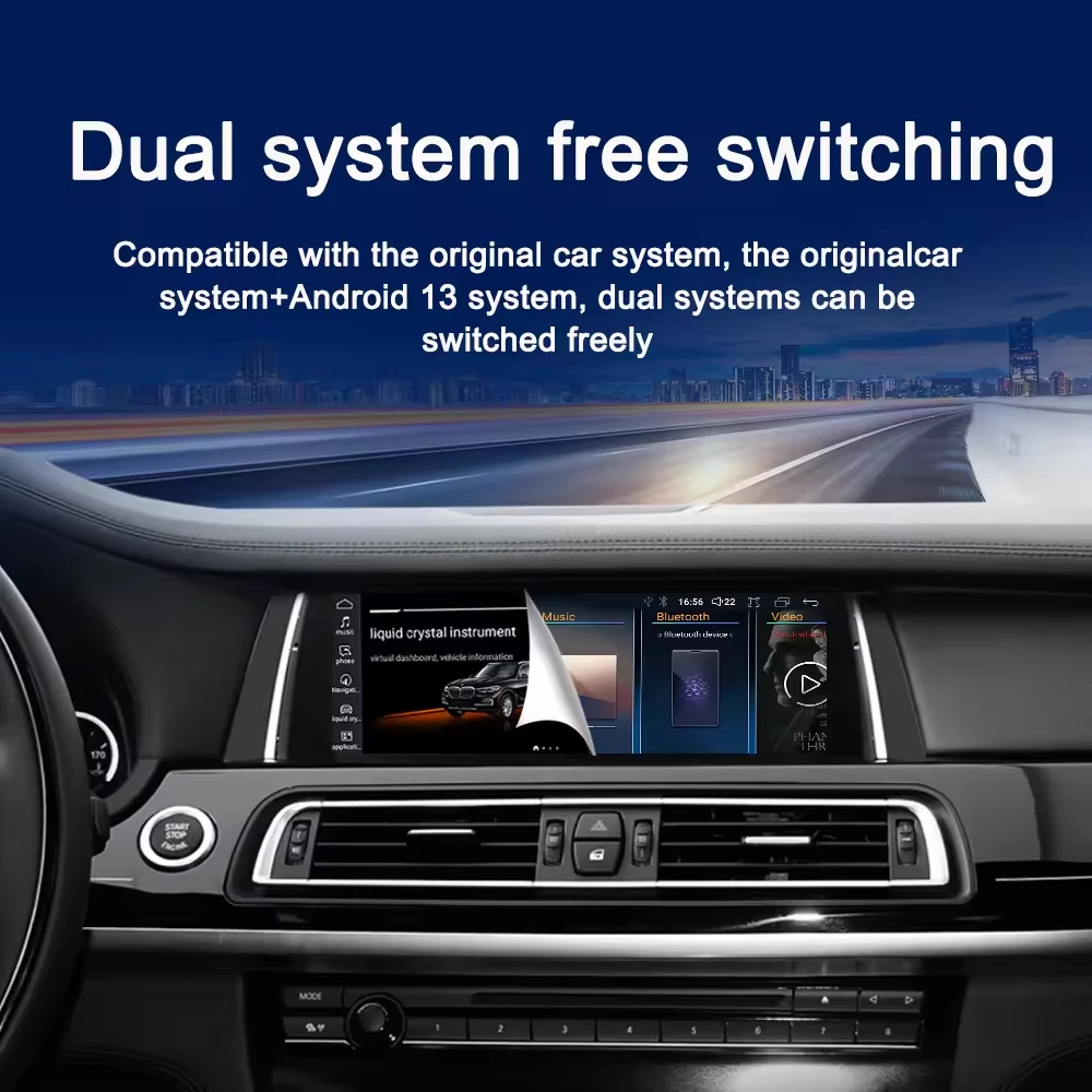 Radio Mobil Android 14 10,25 inci untuk BMW Seri 7 F01 F02, Wireless Carplay, Android Auto, GPS Navi, Pemutar DVD, DSP, BT, Grosir, WIFI