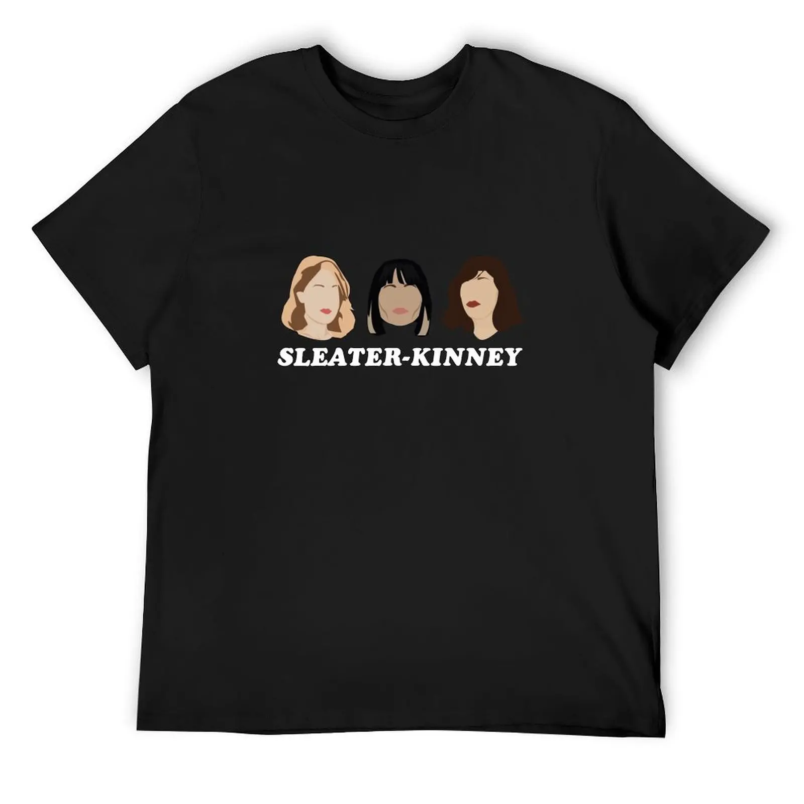 sleater-kinney faces T-Shirt kawaii clothes sublime clothing for men