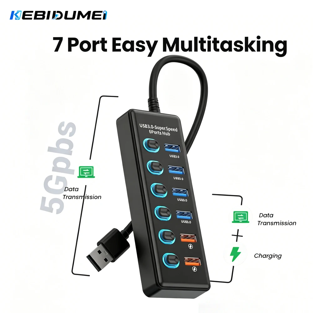 hub-usb-kebidumei-com-7-portas-usb-30-divisor-de-5gbps-com-interruptor-individual-e-adaptador-de-energia-para-laptop-extensor-de-portas-usb-docking-usb-c