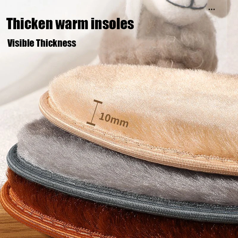 Thermal Felt Insoles Thicken Warm Heated Insoles for Men Women Winter Shoes Breathable Snow Boots Imitation Rabbit Shoe Pads