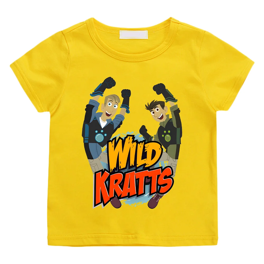 Wild Kratts Cartoon T-shirt Anime Print New Cotton Tshirt Children Fun Top Adventure Cartoon Tees Cool Boys Short Sleeve Clothes