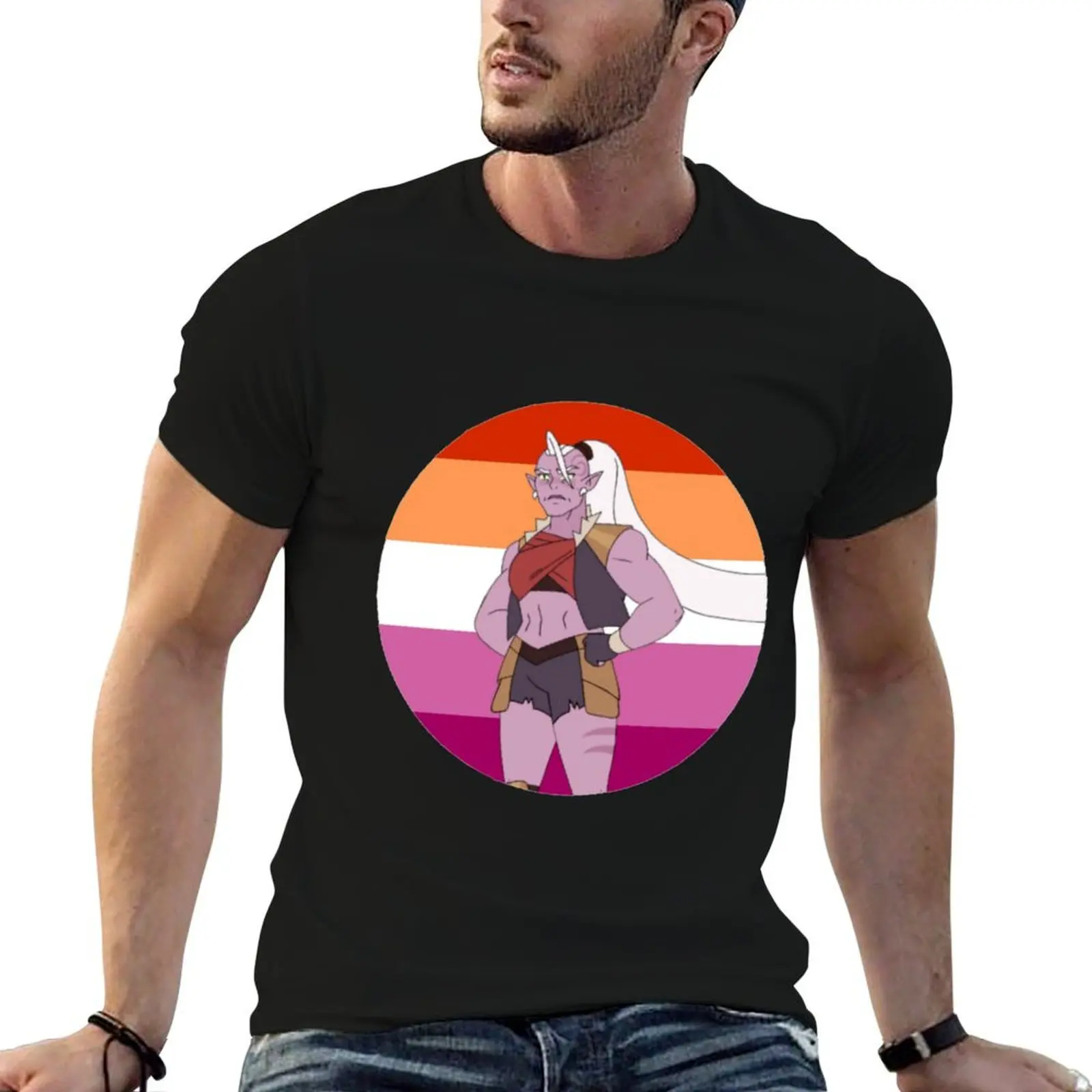 

man man shirt t tshirt T-Shirt Flag Huntara SPOP Lesbian She-Ra for
