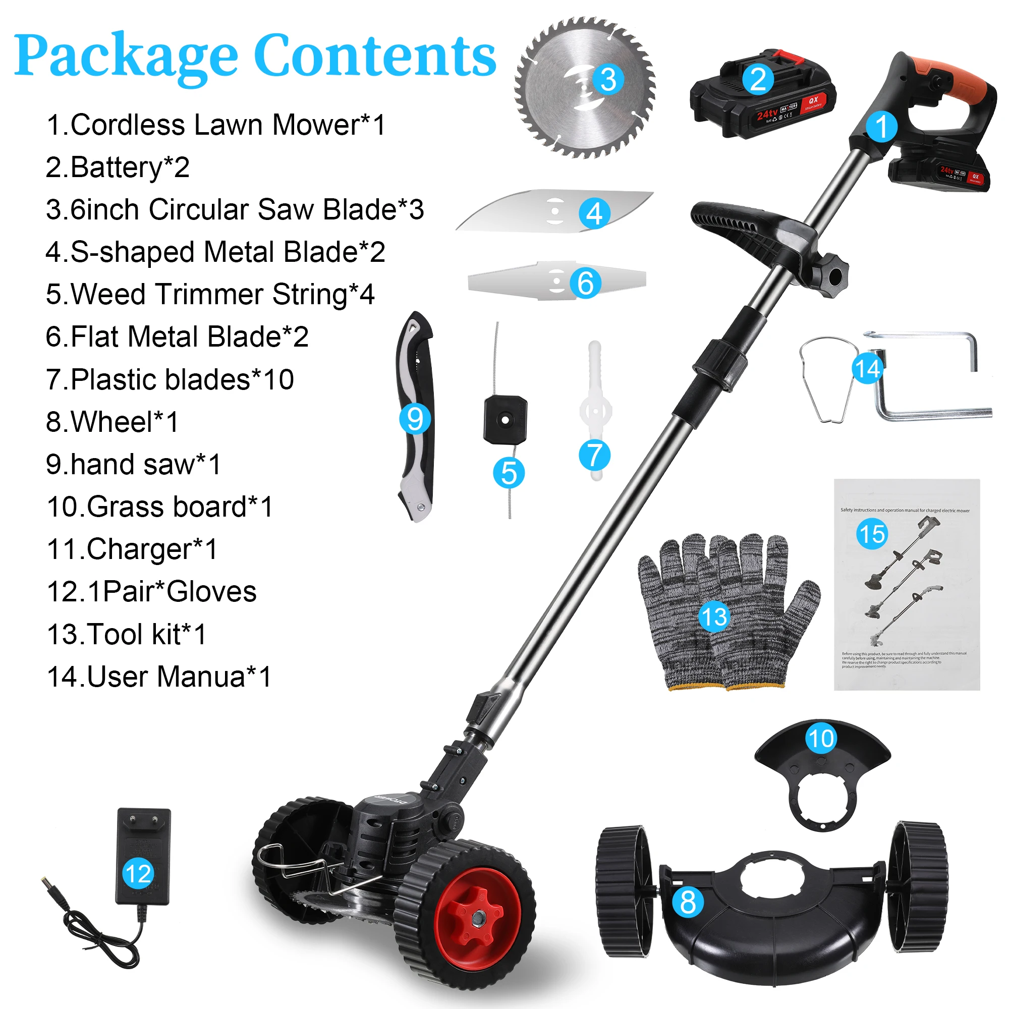 

Foldable Grass Trimmer Efficient And Durable Electric Mower For Easy Lawn Maintenance Effort-saving BLAC US Plug