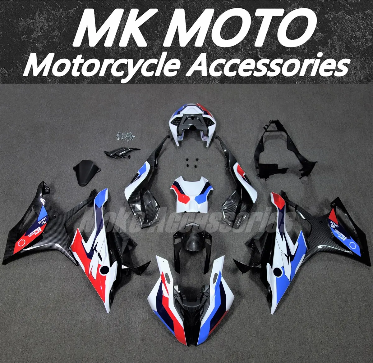 Fairings Kit Fit For M1000RR S1000rr 2019 2020 2021 2022 Bodywork Set 19-22 Injection Red White Blue Carbon fiber texture