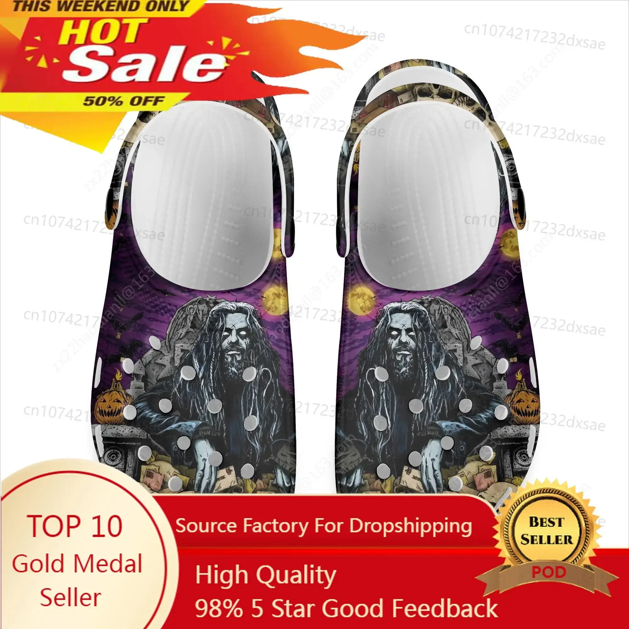 

Rob Zombie Rock Singer Pop Home Clogs Custom Water Shoes Men Womens Teenager Shoe Garden Clog Breathable Beach Hole Slippers