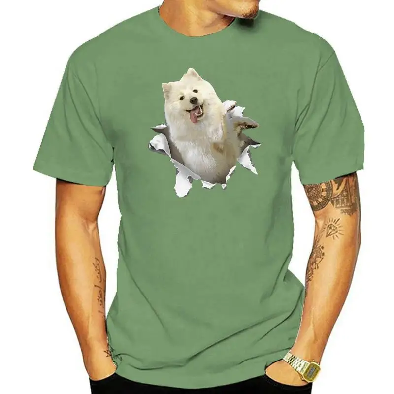 Men T Shirt Samoyed Torn T Shirt Women T-Shirt