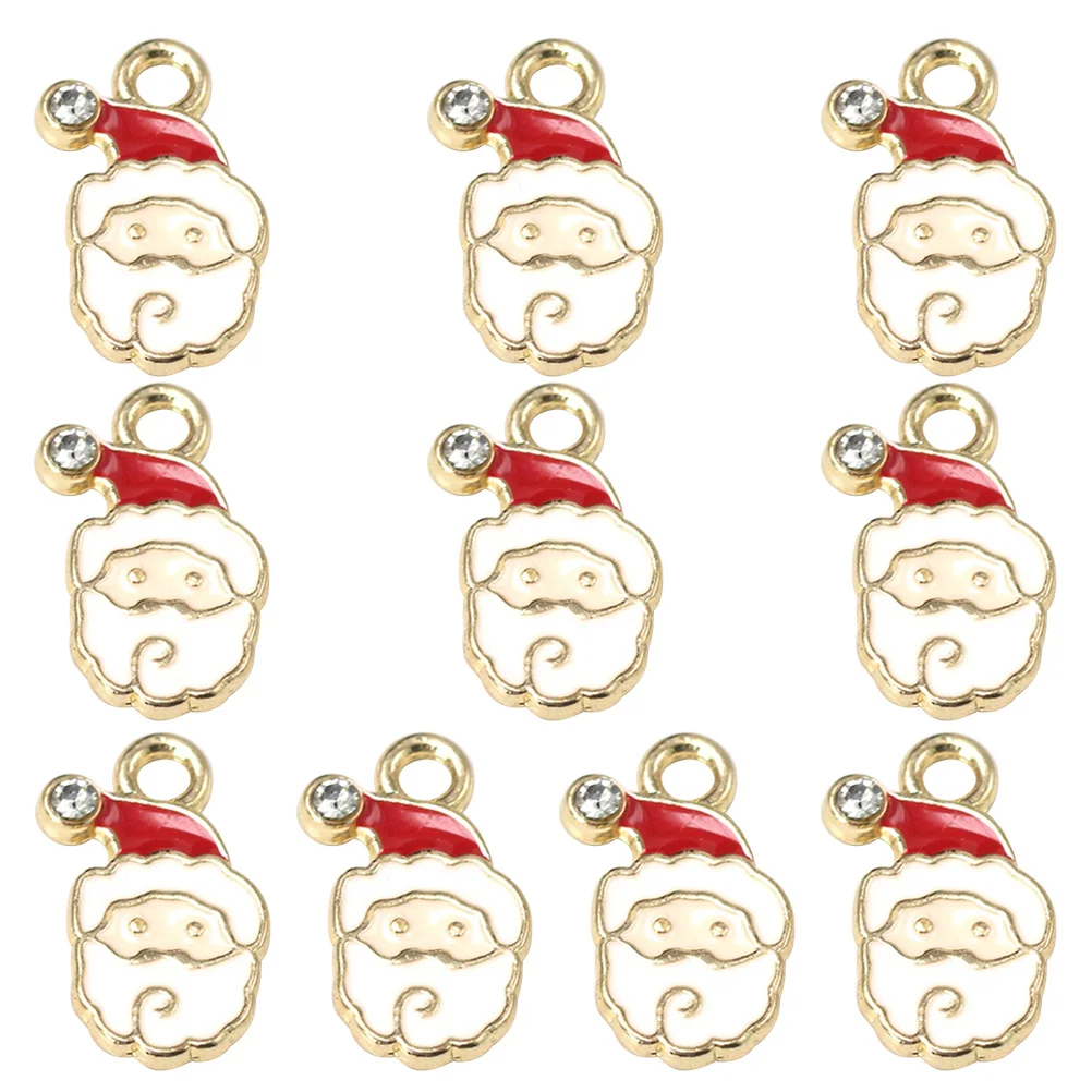 

10 Pcs Santa Claus Headdress Cartoon Charms Alloy Pendant Jewelry Making Pendants Fashion