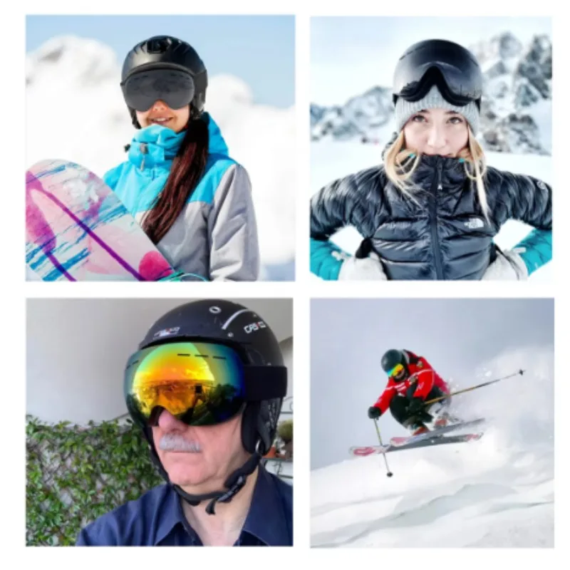 Winter Snow Skiing Goggles for Men Women Teenagers Skis Goggles Wide Field of View Windproof Snow Proof UV Resistant Glasses