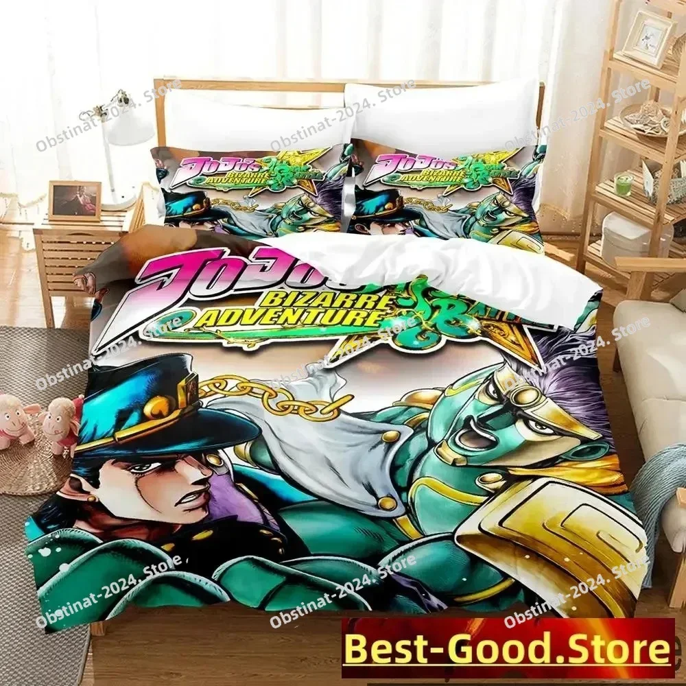 

Anime JoJos Bizarre Adventure Bedding Set Duvet Cover Bed Set Quilt Cover Pillowcase Comforter king Queen Size Boys Adult