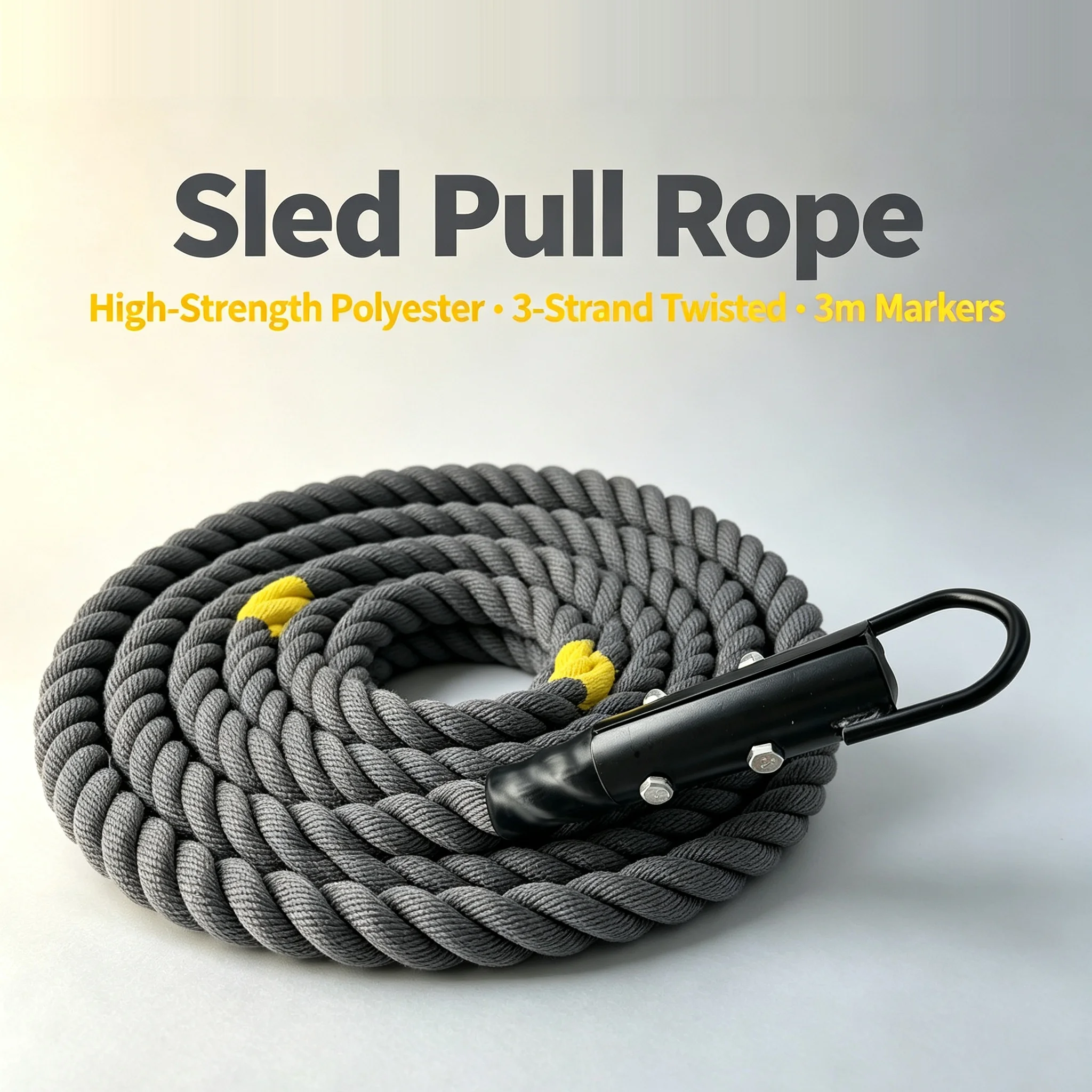 Heavy Duty Sled Pulling Training Rope Smooth Tough Surface Pressure Resistant For Functional Gym Exercise
