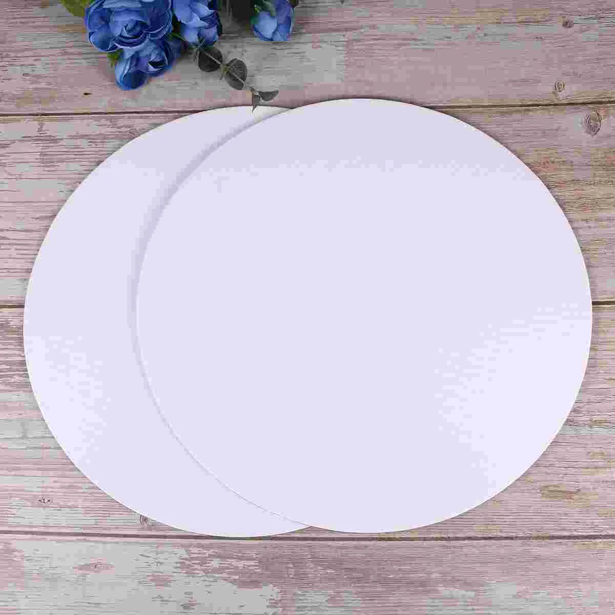 

6PCS 30CM Round Canvas Drawing Board Premium Painting Board Artist Round Shape Canvas Board Oil Paint Canvas Sketchpad (Whit