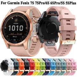 Correa de silicona para reloj Garmin Fenix 7S Pro 6S Pro 5S Plus, pulsera para mujer, Quickfit, 20mm, 5s