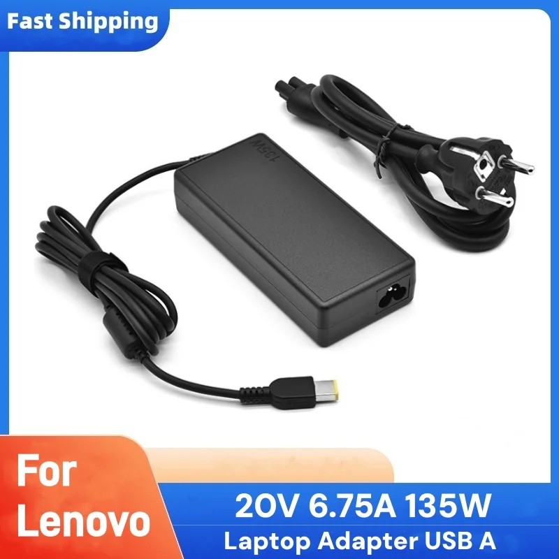 Laptop Adapter 135W 20V 6.75A Notebook Charger for Lenovo T440p Y50-70 R720 Y700 T540p P51 P52 S5 ADL135NLC3A Power Supply
