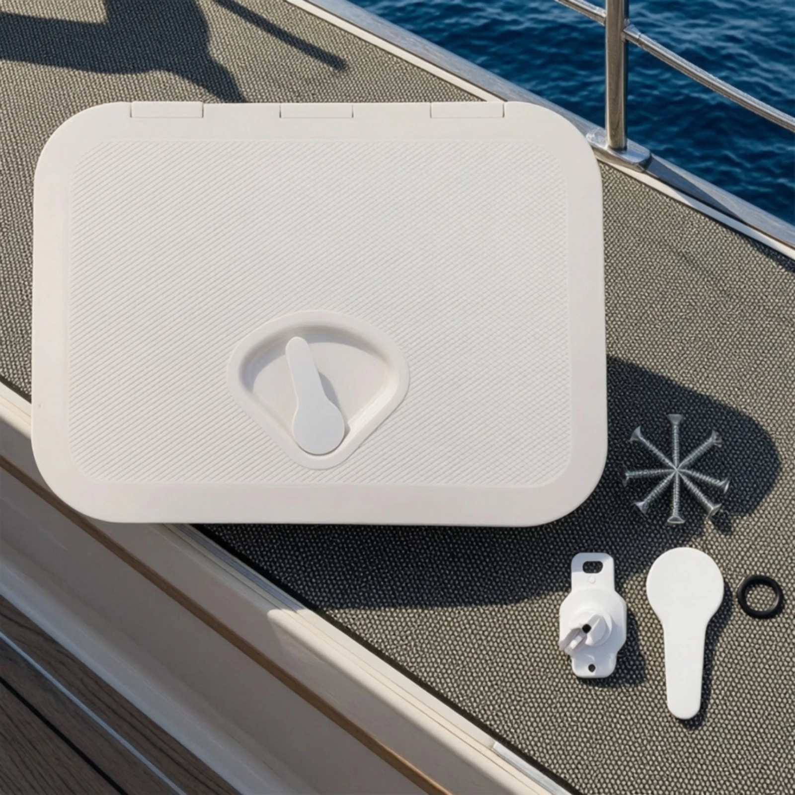 Marine Deck Hatch with Handle Weather-Tight Deck Hatch Cover with Screws Non-Slip Ultraviolet Resistant for Boat Owners, Boats - view 2