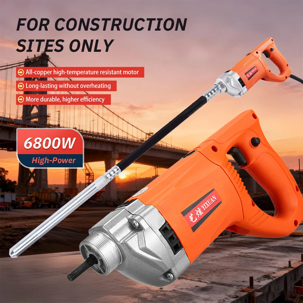 Electric Concrete Vibrator Portable Construction Tool Cement Vibration Machine Air Bubble Remover for Building Materials