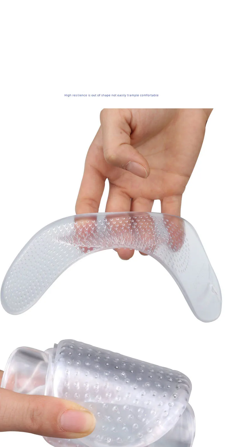 Plantillas de silicona autoadhesivas con Clip de cojín de siete puntos, palma completa, deportes para hombres y mujeres, comodidad inferior súper suave, 1 par