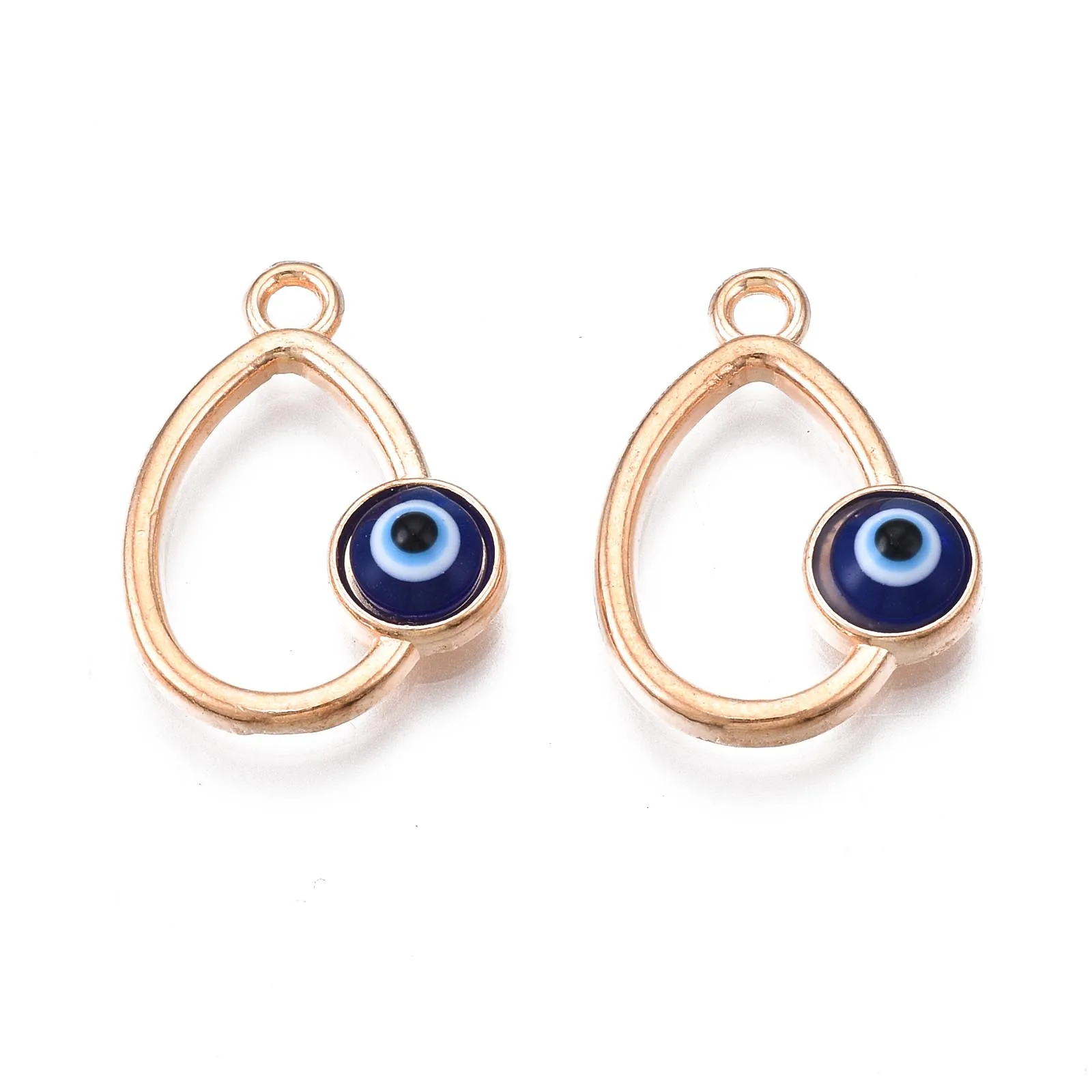 

200pcs Alloy Enamel Pendants, Cadmium Free & Lead Free, Dark Blue Evil Eye