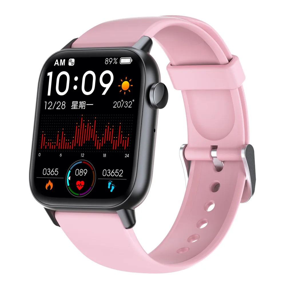 1.7-inch High-definition Heart Rate, Blood Oxygen, Body Temperature, Breathing Training DM15 Music Call Smartwatch