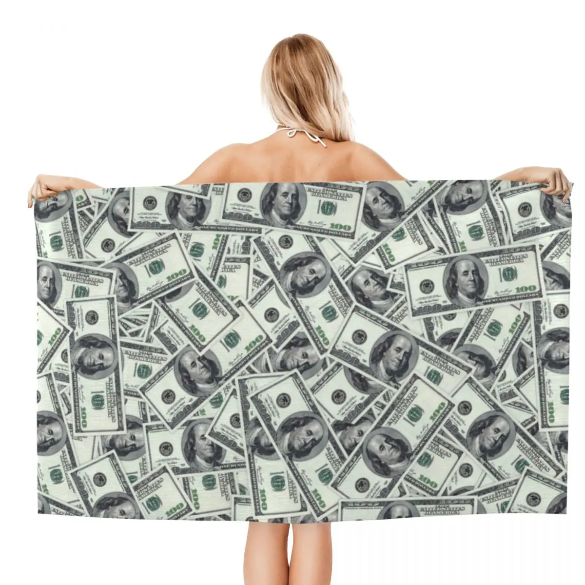 Custom Giant Money 100 Dollar Bills Beach Bath Towel Microfiber European Shower Sports Yoga Towels