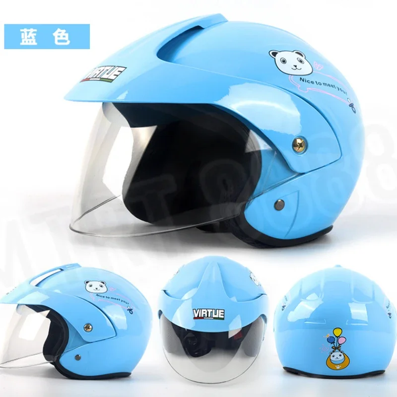 VURTUE Electric Car Children's Helmet Boy Girl Child Parent-child Safety Helmet Cute Print Four Seasons