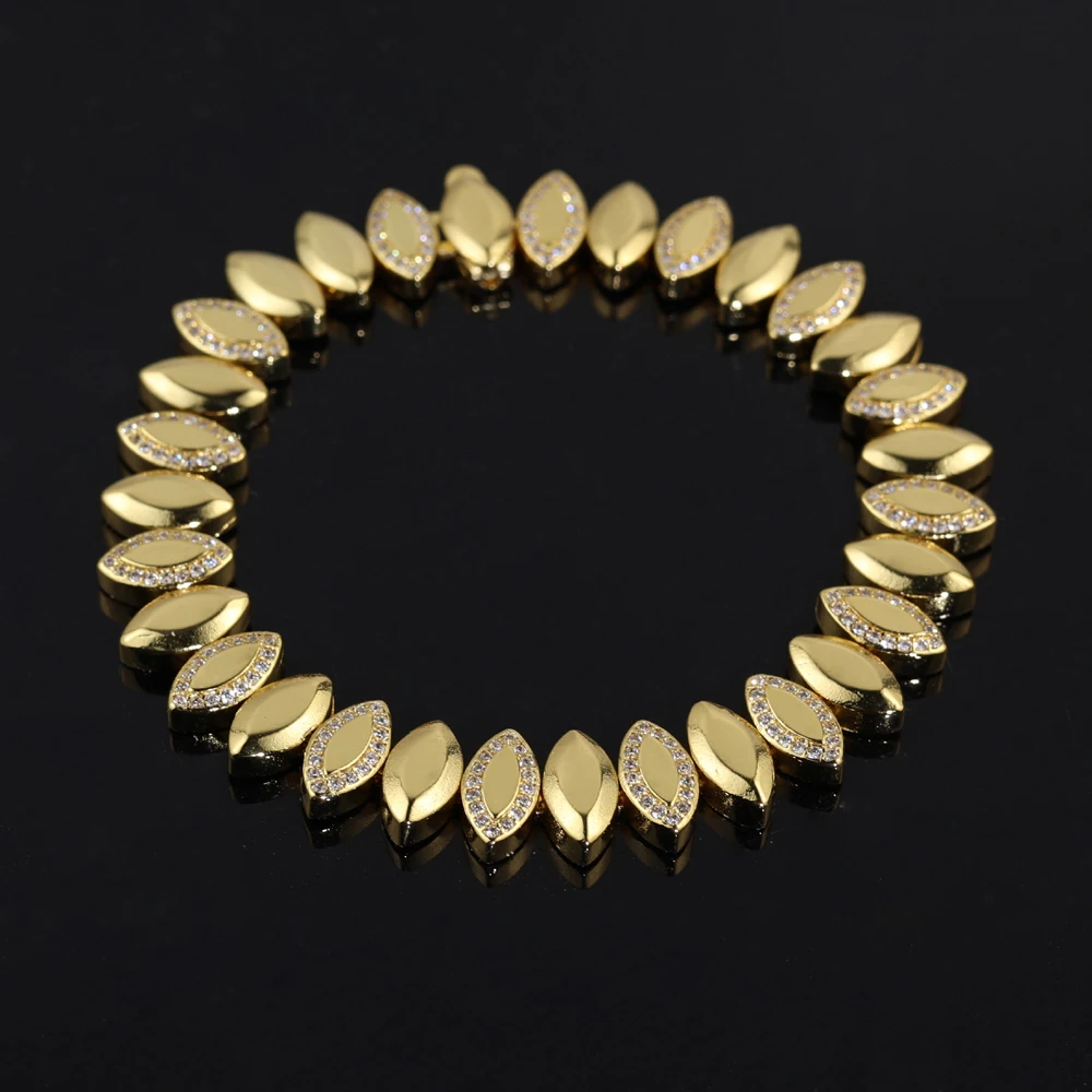 

2026 новый блестящий браслет золотого цвета с блестящим цирконом, модный изысканный женский браслет, ювелирные изделия.