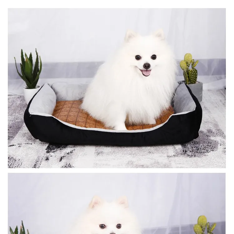 Winter Footprints Dog Kennel Soft and Comfortable Lint Pet Sofa Non-slip Dual-use Small Dog House Puppy Bed