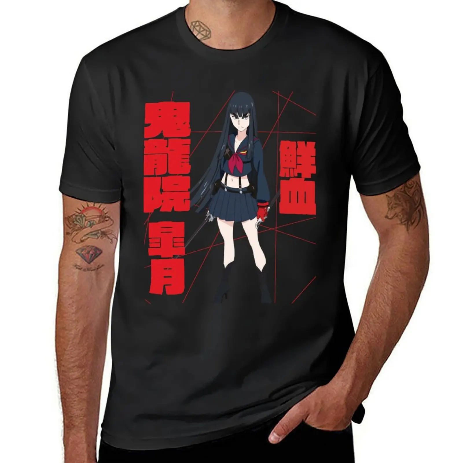 Kiryuin Satsuki and Senketsu T-Shirt plus size tops summer top blacks big and tall t shirts for men