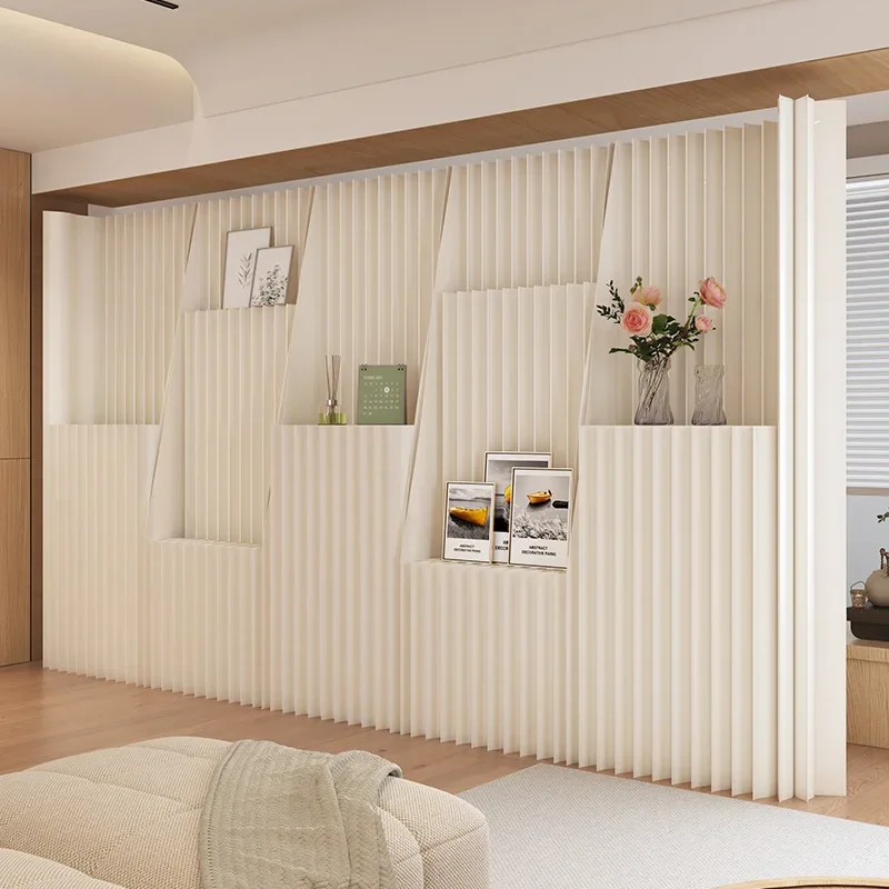 Paper partition screen living room simple self-installation window partition baffle wall live broadcast background wall foldable