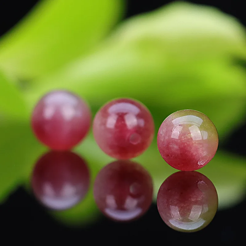 Tourmaline Watermelon Chalcedony Loose round Beads DIY Accessories Crystal Ornament Bracelet Bracelet Beaded Accessories Materia