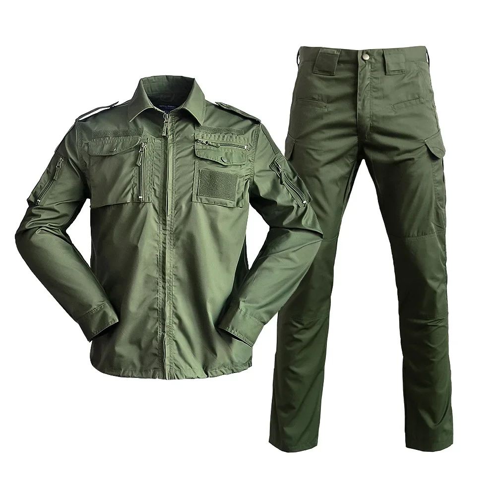 Tactical Training Uniform Set for Men Outdoor Wear Resistant Camouflage Long Sleeve Spring Autumn Jacket Pants Workwear - view 4