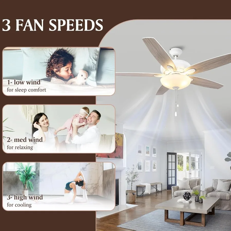 52 بوصة مروحة سقف ريفية للمزرعة مع ضوء الثريا لغرفة النوم فلوش جبل مراوح السقف في الهواء الطلق للباحات سلسلة سحب C #5